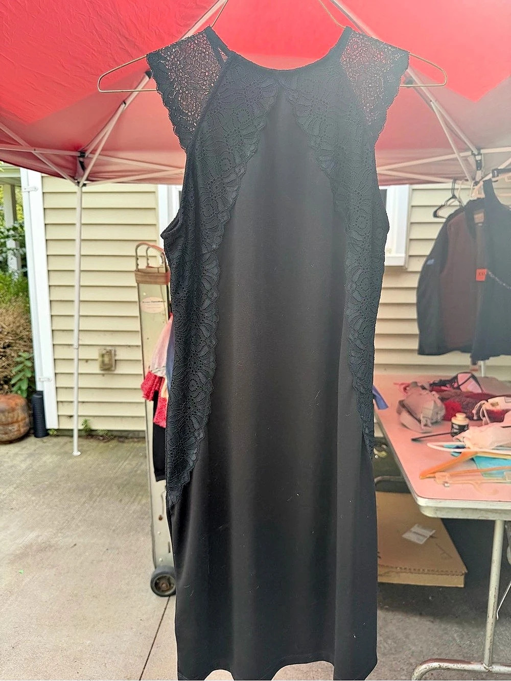 H&M Black Lace Mini Dress Size Large Like New